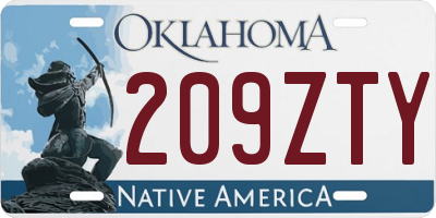 OK license plate 209ZTY