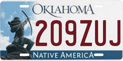 OK license plate 209ZUJ