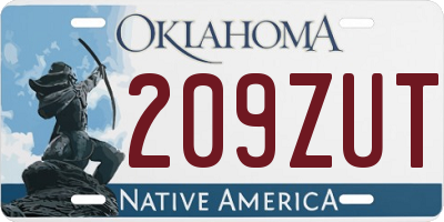 OK license plate 209ZUT