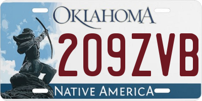 OK license plate 209ZVB
