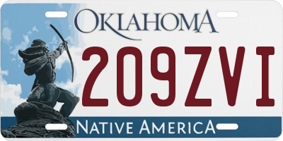 OK license plate 209ZVI