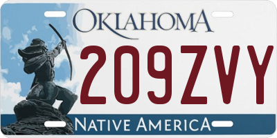 OK license plate 209ZVY