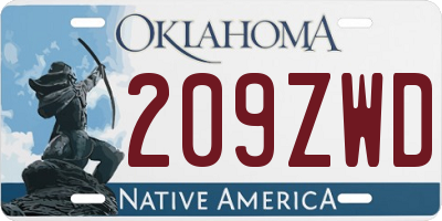 OK license plate 209ZWD