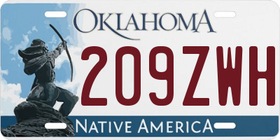 OK license plate 209ZWH