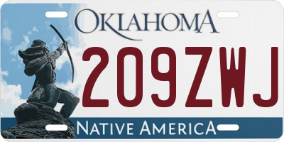 OK license plate 209ZWJ