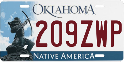 OK license plate 209ZWP