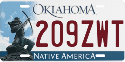 OK license plate 209ZWT