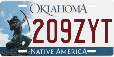 OK license plate 209ZYT