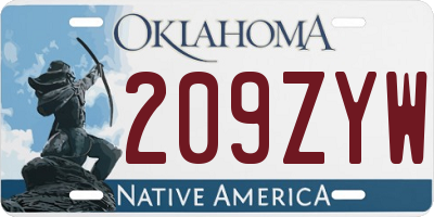 OK license plate 209ZYW