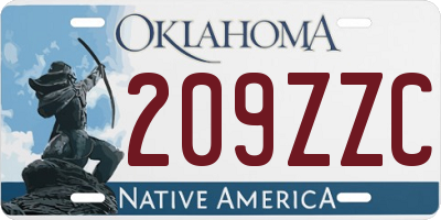 OK license plate 209ZZC