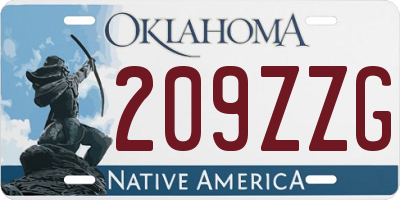 OK license plate 209ZZG