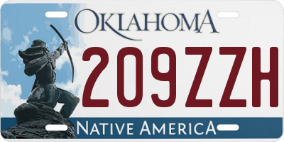 OK license plate 209ZZH