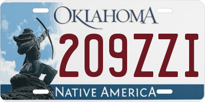 OK license plate 209ZZI