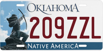 OK license plate 209ZZL