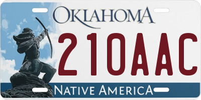 OK license plate 210AAC