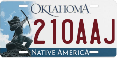 OK license plate 210AAJ