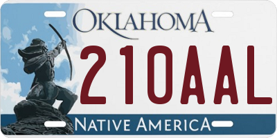 OK license plate 210AAL