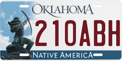 OK license plate 210ABH