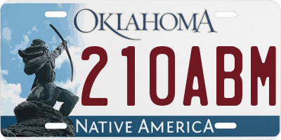 OK license plate 210ABM