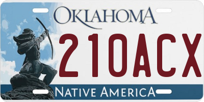 OK license plate 210ACX