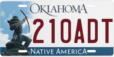 OK license plate 210ADT