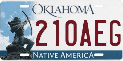 OK license plate 210AEG