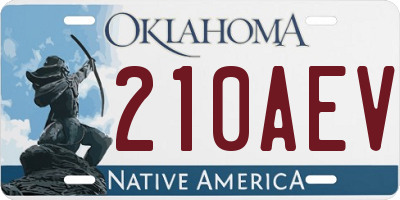 OK license plate 210AEV