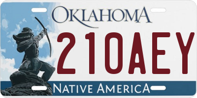 OK license plate 210AEY