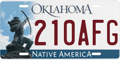 OK license plate 210AFG