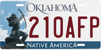 OK license plate 210AFP