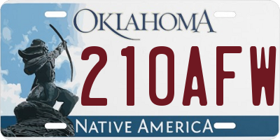 OK license plate 210AFW