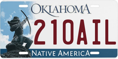 OK license plate 210AIL