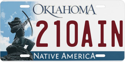 OK license plate 210AIN