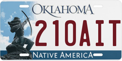 OK license plate 210AIT