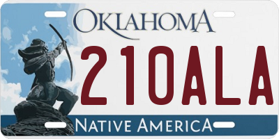 OK license plate 210ALA