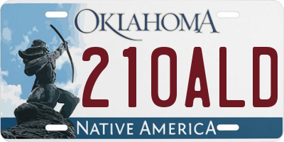 OK license plate 210ALD