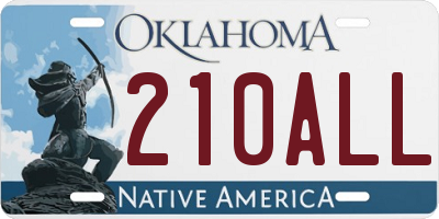 OK license plate 210ALL