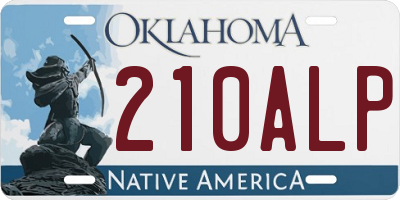 OK license plate 210ALP