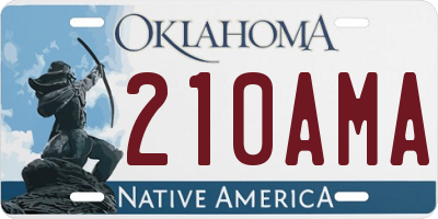OK license plate 210AMA