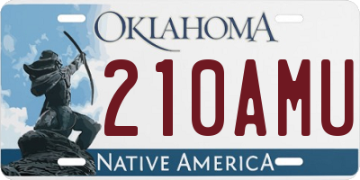 OK license plate 210AMU