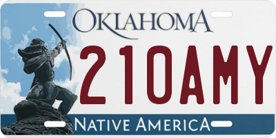 OK license plate 210AMY