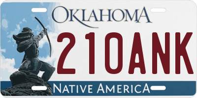 OK license plate 210ANK