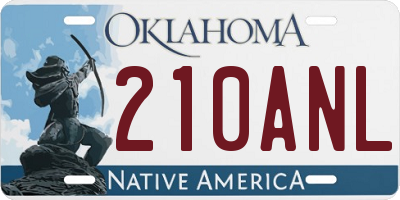 OK license plate 210ANL