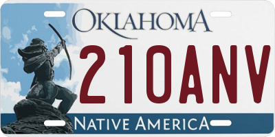 OK license plate 210ANV