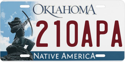 OK license plate 210APA
