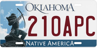 OK license plate 210APC