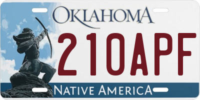 OK license plate 210APF
