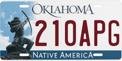 OK license plate 210APG