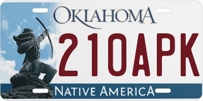 OK license plate 210APK