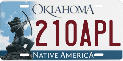 OK license plate 210APL